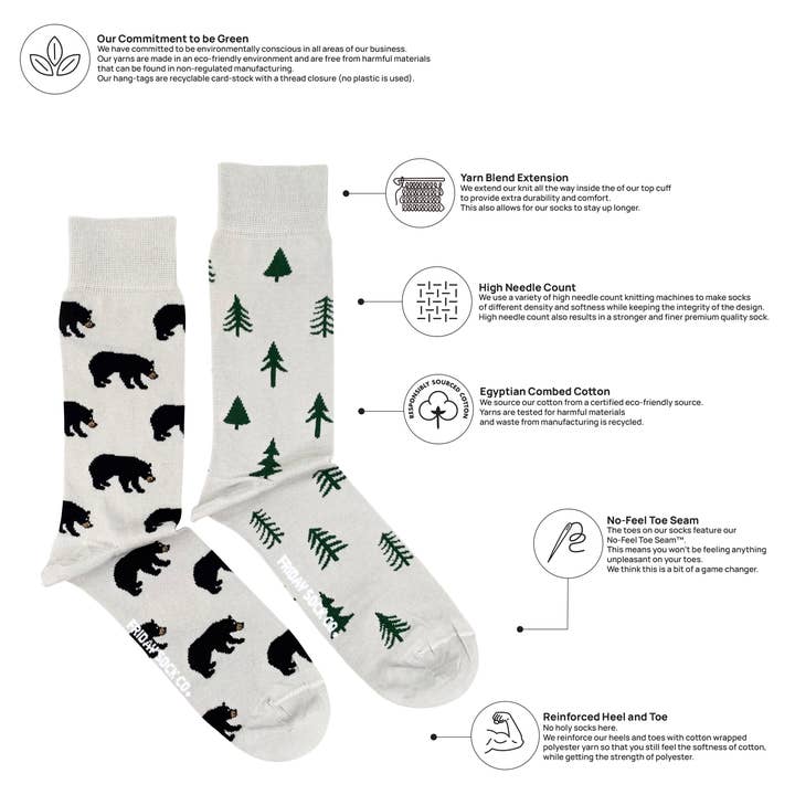 Friday Sock Co. - Wholesale Socks - Men's - Men’s Bear and Trees Socks2