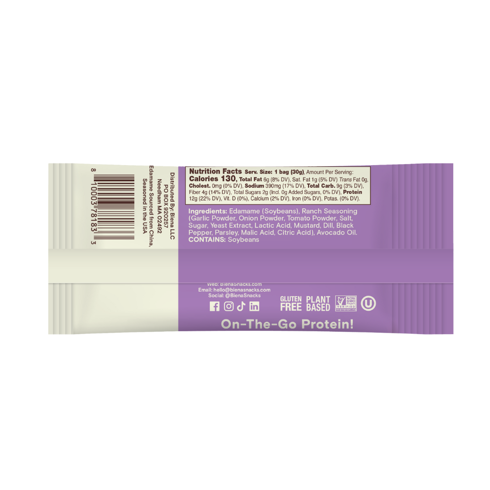 Biena Snacks - Wholesale Nuts - Crispy Edamame 72ct Variety Pack 6