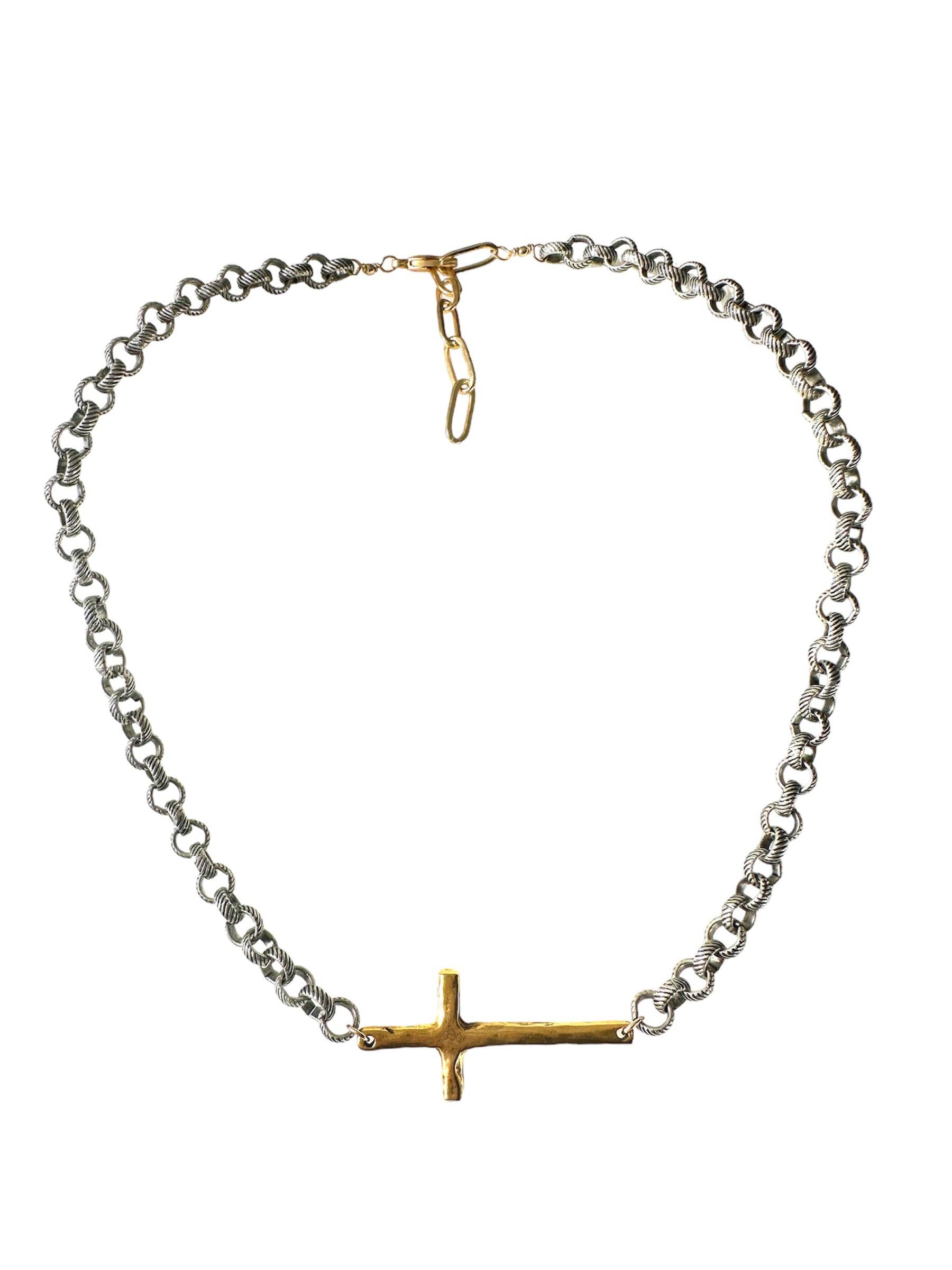 CV Designs - Wholesale Pendant/Charm Necklace - chunky sideways cross-cvnswcr-BEST SELLER