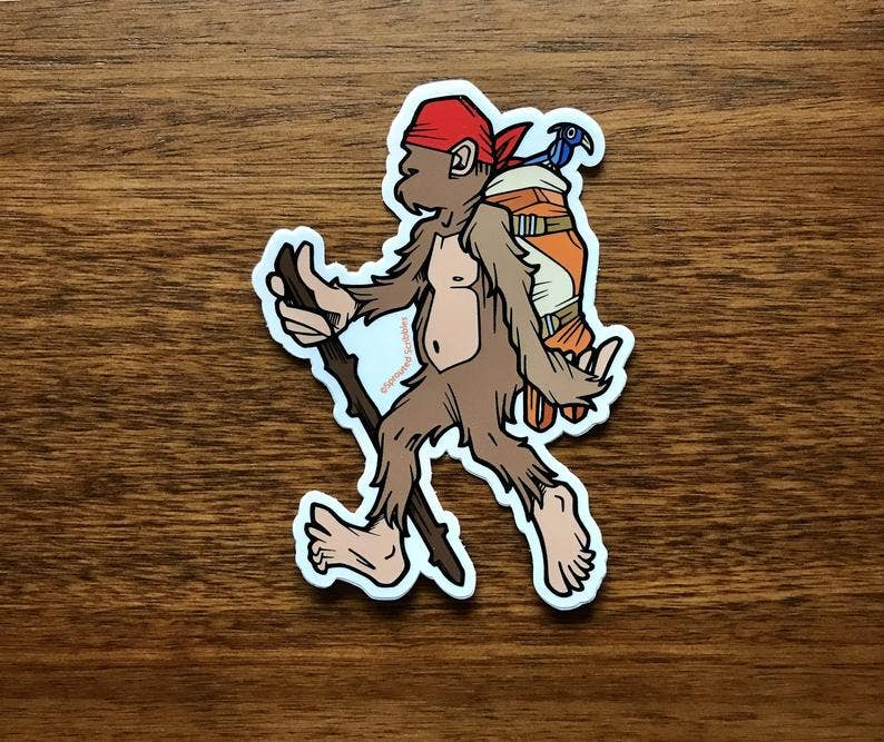 Sprouted Scribbles - Wholesale Sticker - Cute Bigfoot Sticker Backpacking Outdoor Decal Human Drawn Design2