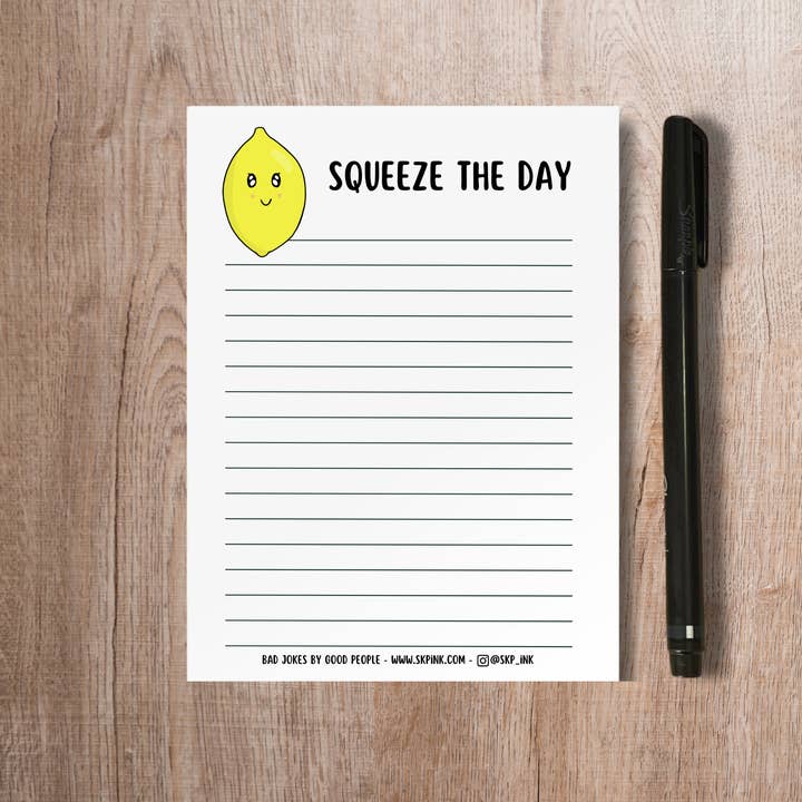 SKP ink – Engroshandel Notesblok – Sjov Lemon Pun Notepad | Squeeze the Day Paper