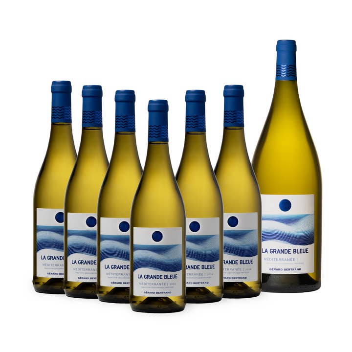 Gérard Bertrand - Wholesale Wine Gift Bag - La Grande Bleue 2024 organic white wine Special Offer 12 Bottles 75cl and Free Magnum0