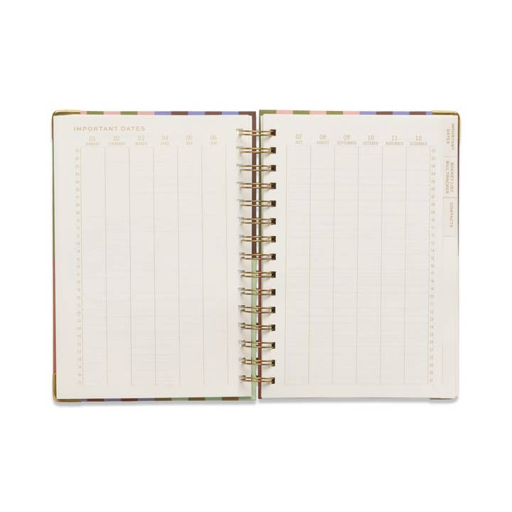 Designworks Collective – wholesale Planner – Undated 13 Month Perpetual Planner - Bold Stripe3