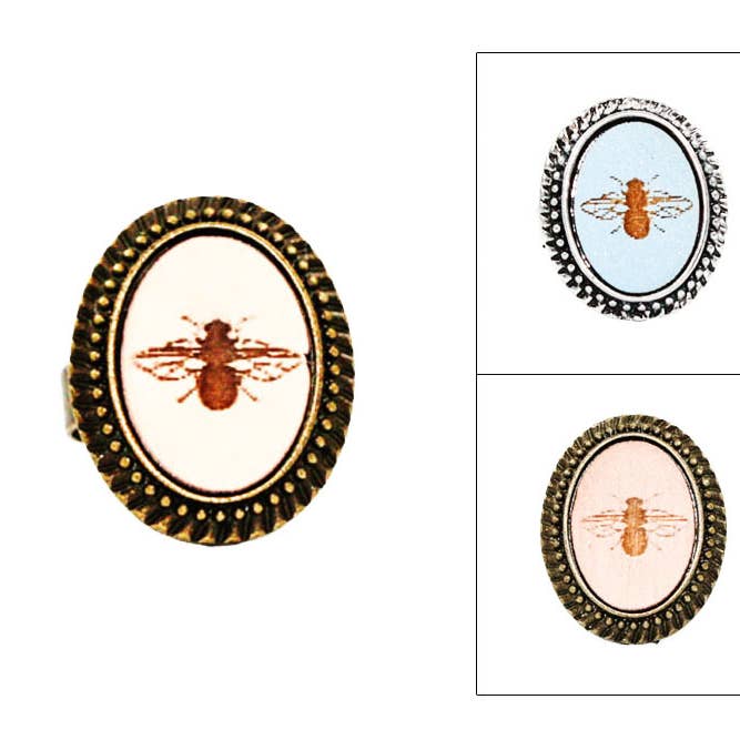 Once Again Sam – wholesale Cocktail/statement ring – Large Cameo Ring - Bee