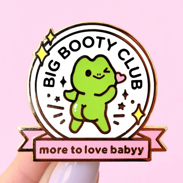 Big Booty Club Frog Enamel Pin for wholesale by Sugarnova