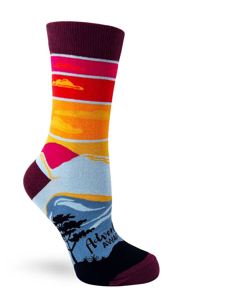 Fabdaz - Wholesale Socks - Women's - Adventure Awaits Women's Crew Socks1