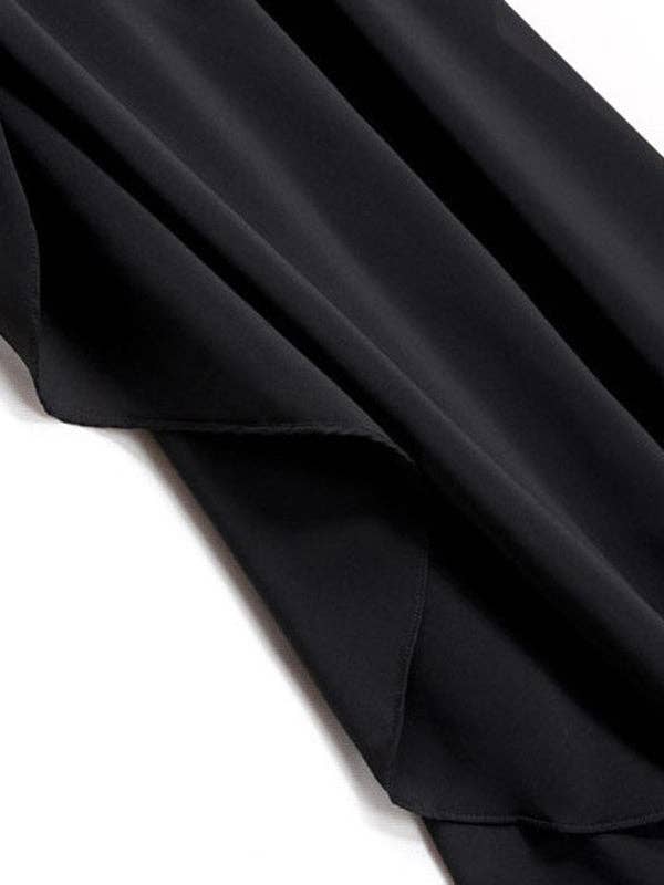 Sheer Trend - Wholesale Dress - Women's - Irregularity Loose Falbala Split-Joint Spaghetti-Neck Maxi Dresses8