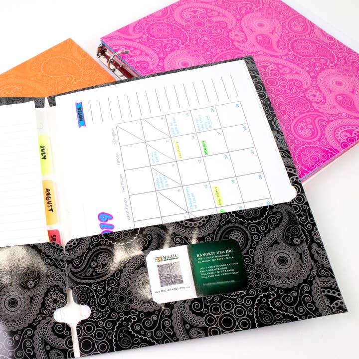 BAZIC Products - Wholesale Folders - 2 Pockets Fashion Portfolios - Paisley4