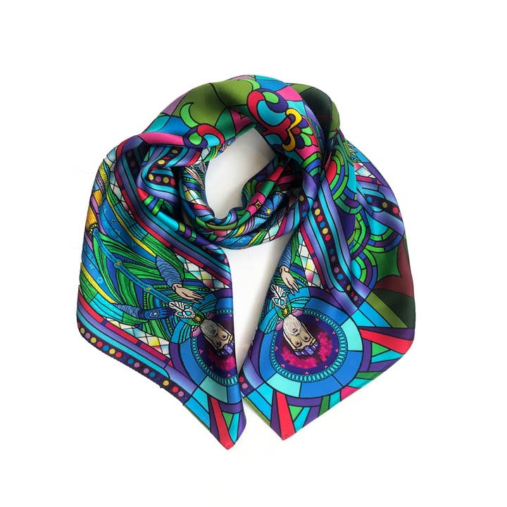 Jennifer Rothwell - Wholesale Scarf - Women's - St. Patrick Colourful Silk Scarf 5