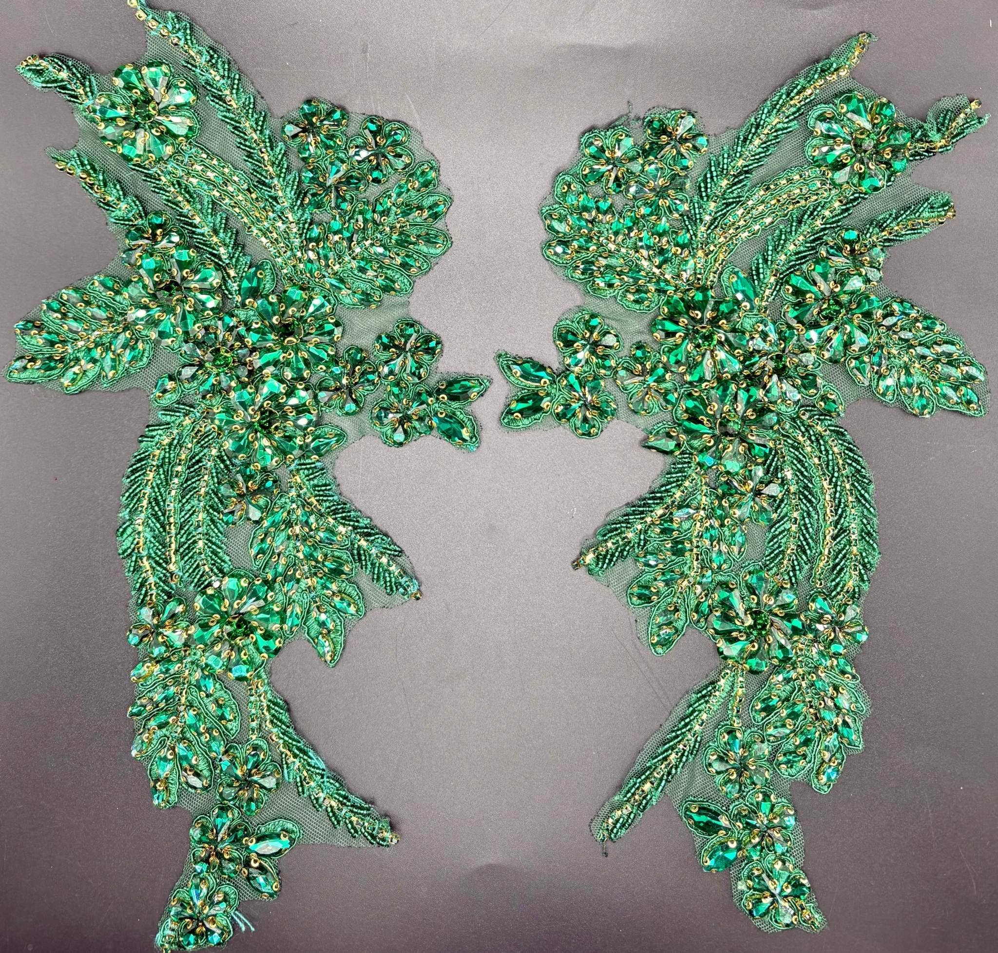 Appliques with Glitz - Wholesale Patch - Rhinestone Applique Pair (Various Colors)2