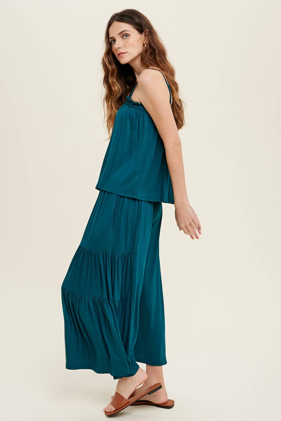 Wishlist Apparel - Wholesale Camisole - Women's - SLUB KNIT CAMI WITH RUFFLE DETAIL / WL22-7146T8