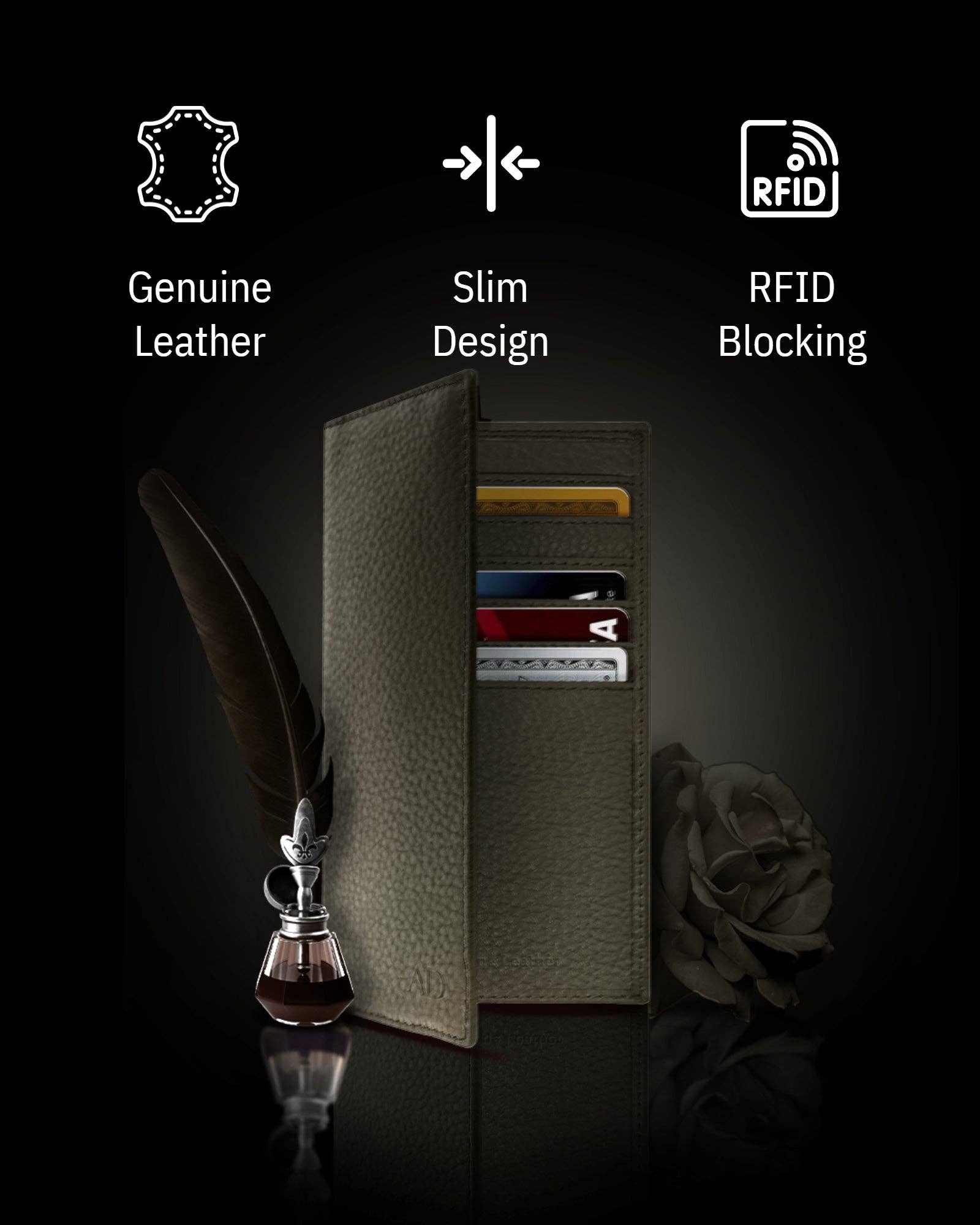 Access Denied Accessories - Wholesale Wallet - Unisex - Genuine Leather Checkbook Cover For Women &Men RFID Blocking85