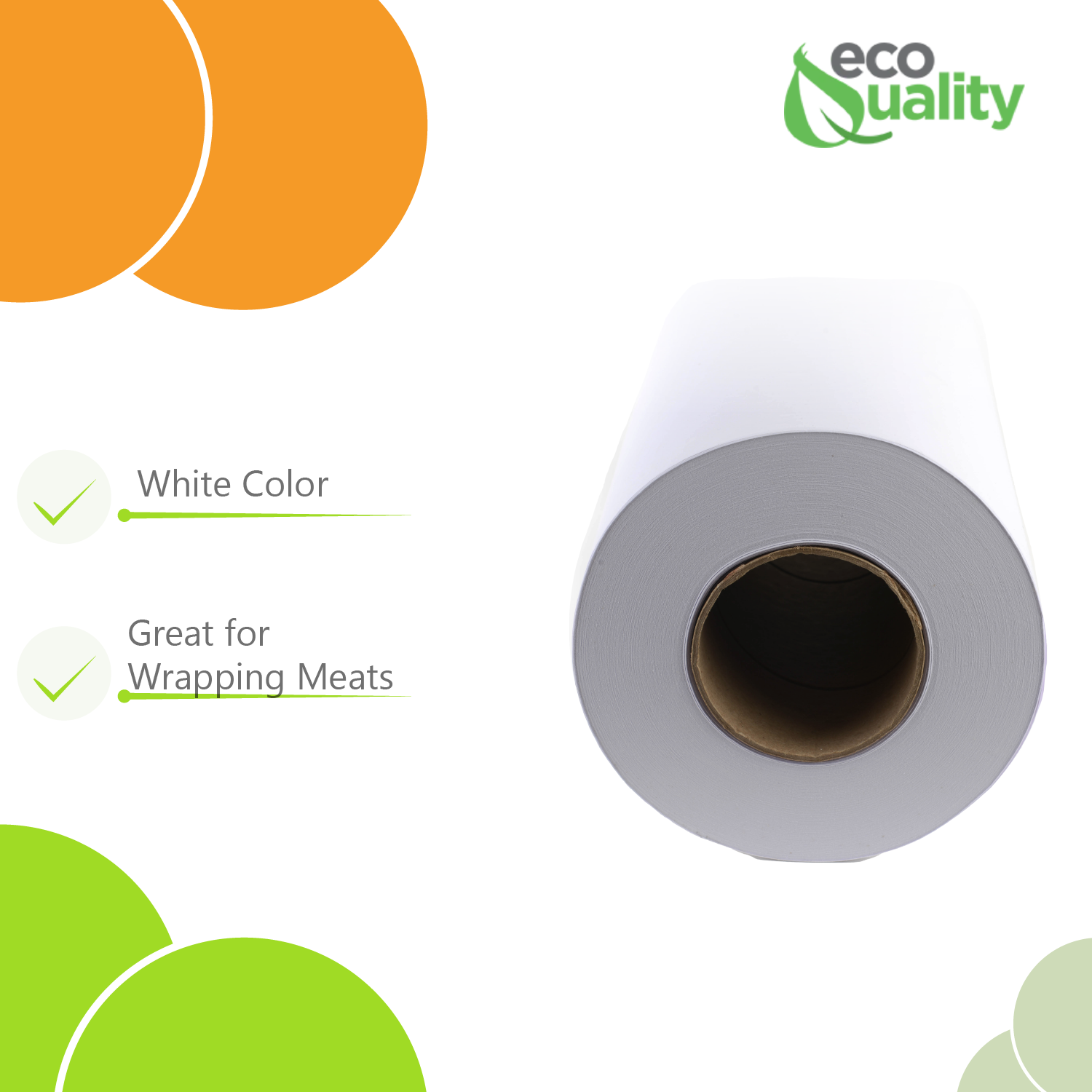 EcoQuality - Wholesale Food Storage Wrap/Bag - MG24 White Butcher Food Paper Roll 24"x 1000"2