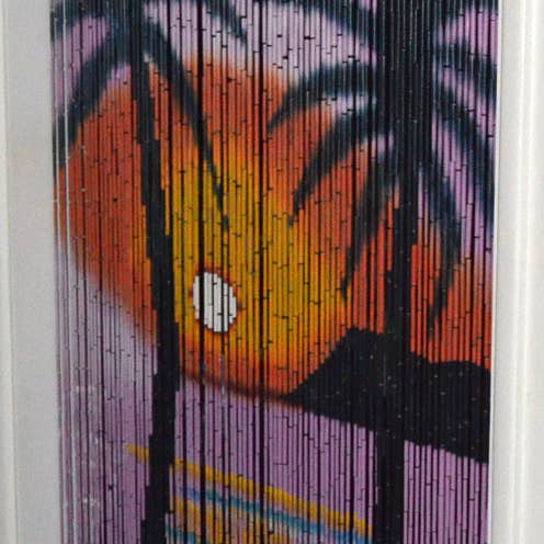 Purple Palms bamboo beaded curtain 90 strands for wholesale by Bamboo54