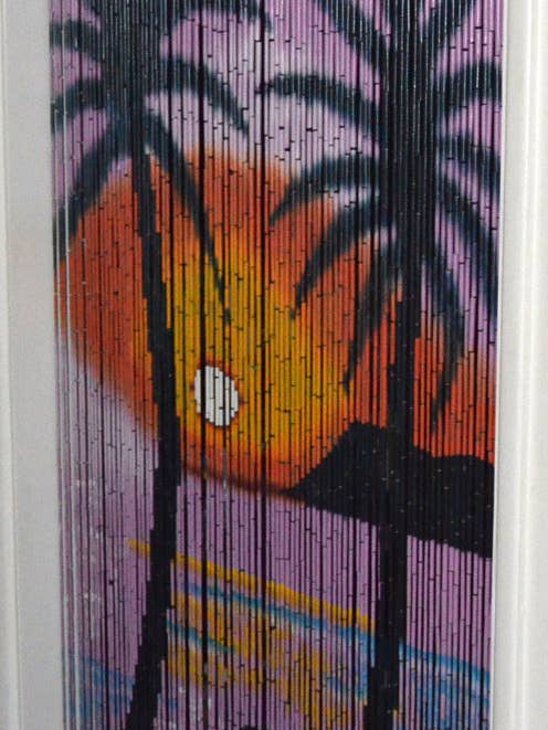 Purple Palms bamboo beaded curtain 90 strands for wholesale by Bamboo54