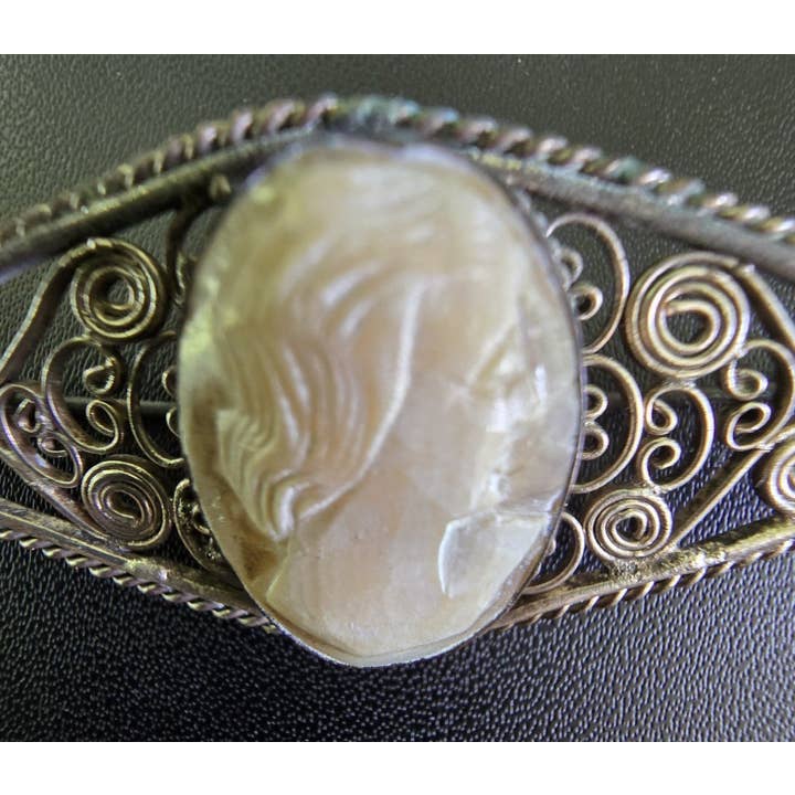 Antique Art Nouveau Victorian Cameo Brooch for wholesale by Wilde Aesthetics