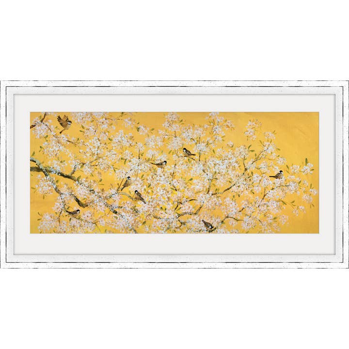 Fletcher Prentice (fiore su giallo) con cornice per la vendita all'ingrosso da parte di The Art Group