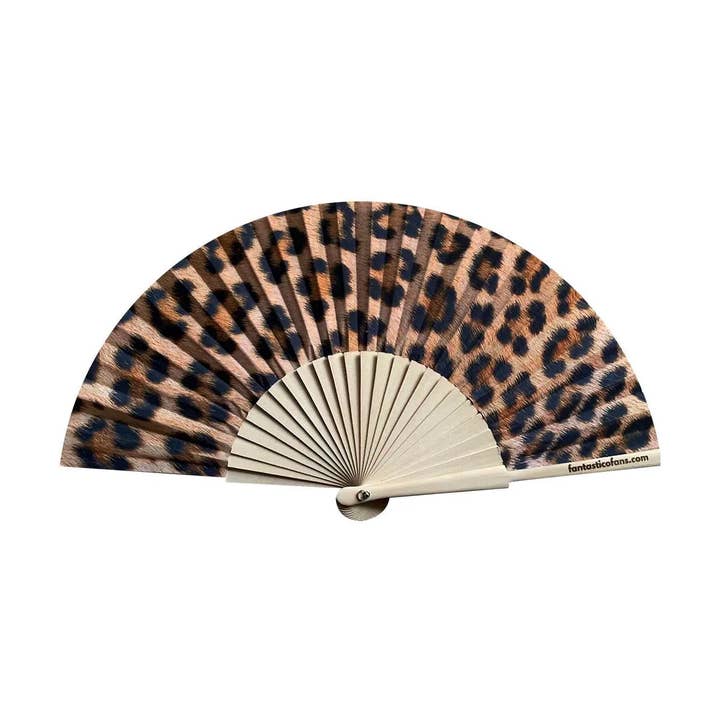 Leopard Print 23cm fan for wholesale by Fantastico Fans