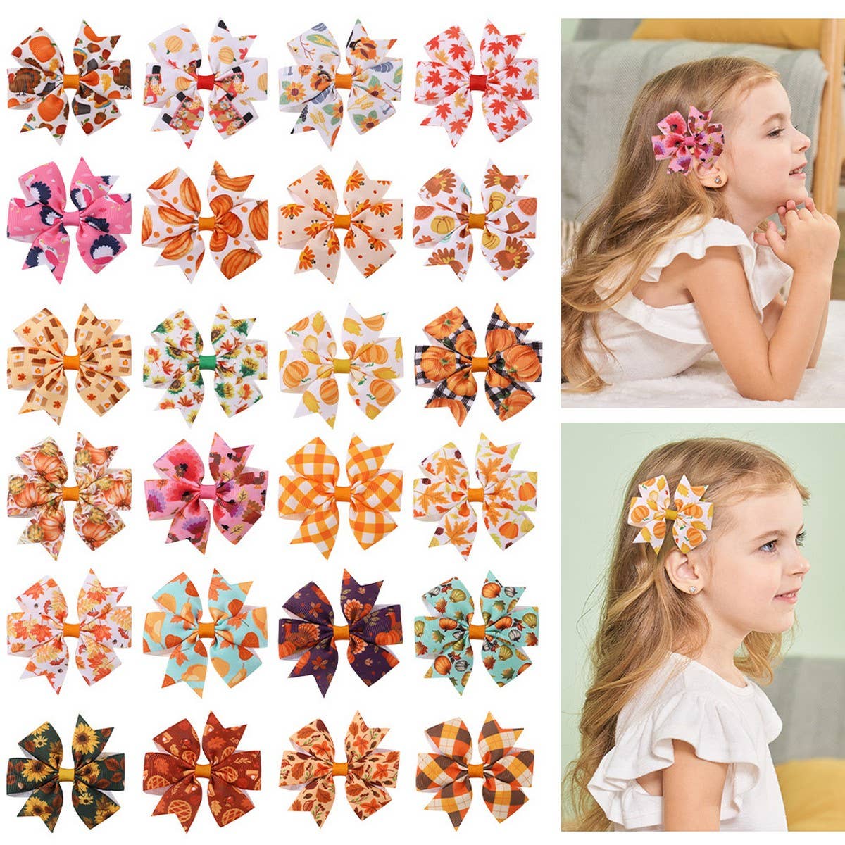 ACCITY - Wholesale Hair Clip - Kids - Thanksgiving Turkey Pumpkin Tail Hair Clip_CWAHA668124