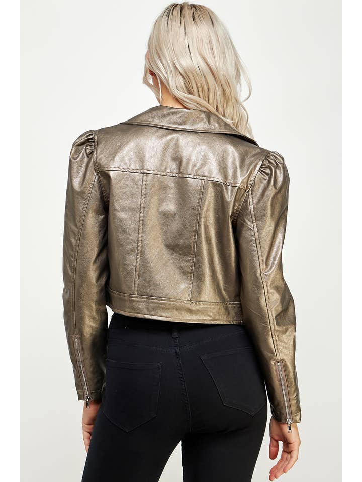 Strut & Bolt – Großhandel Lederjacke – Damen – Jacke aus Kunstleder mit Puffärmeln