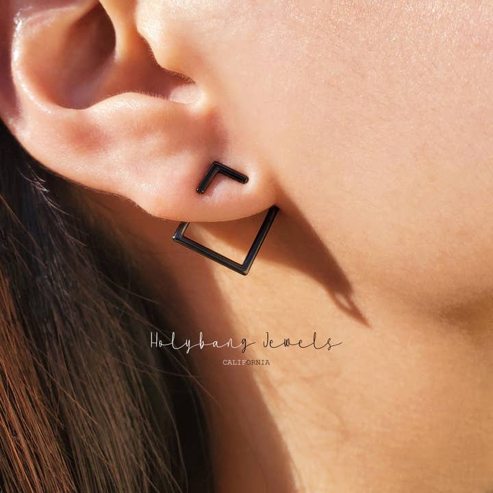 HolyBang Jewels - Wholesale Ear Jackets/Climbers - SQUARE EAR JACKET - E-ST11781