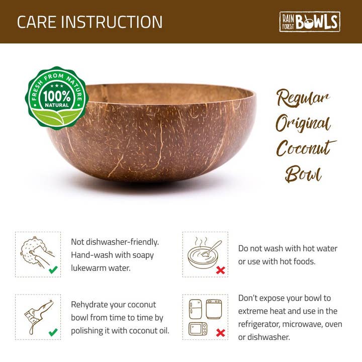 Rainforest Bowls – wholesale Bowl – Regular Original Coconut Bowl