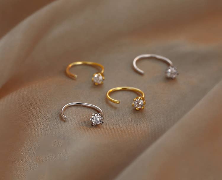 Melange Blanc - Wholesale Huggie Earrings - E141 Gold huggie hoop earrings, dainty open hoops4