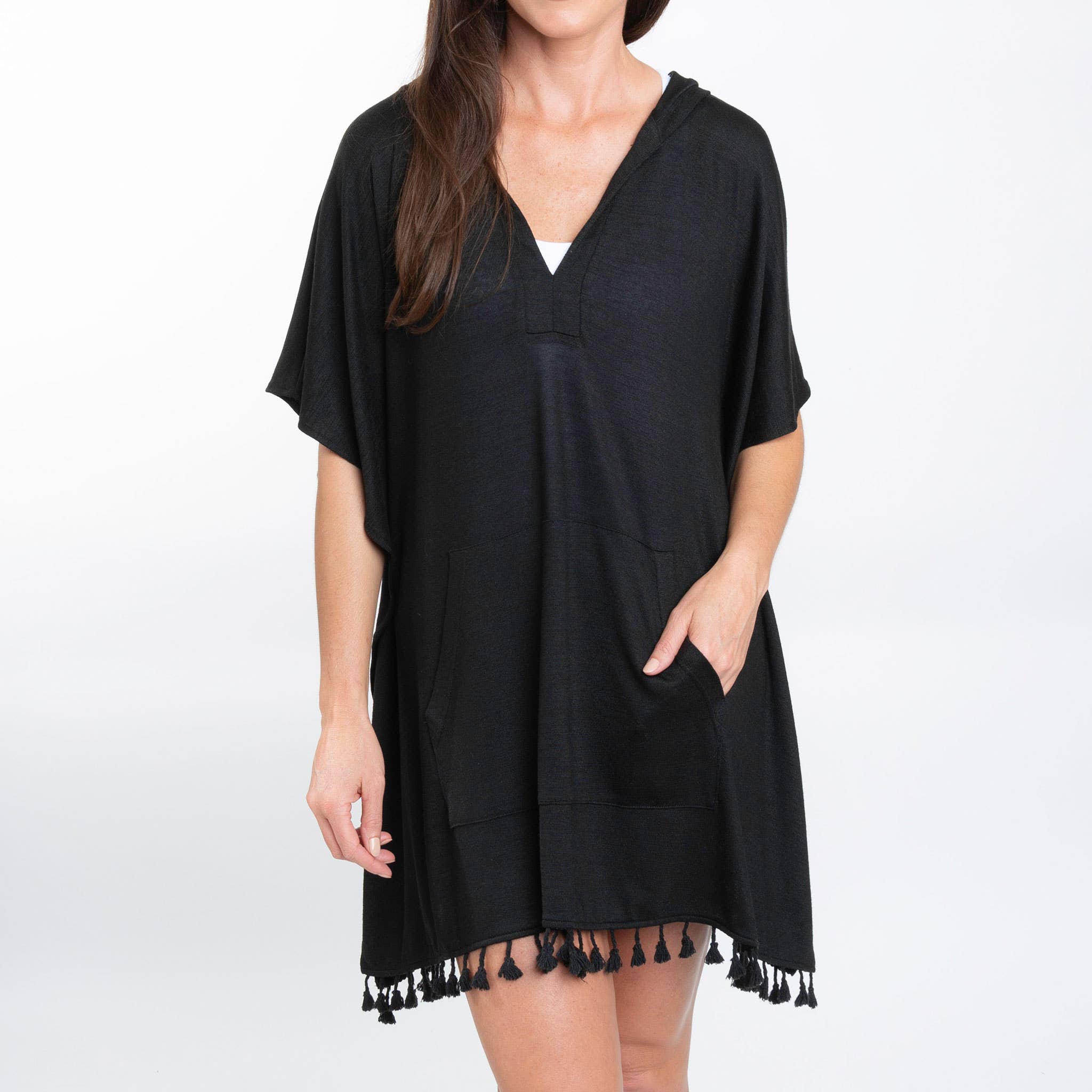 Elsie & Zoey - Wholesale Swim Cover Up - Women's - Naomi One Size Hooded Poncho Swimsuit Cover Up1