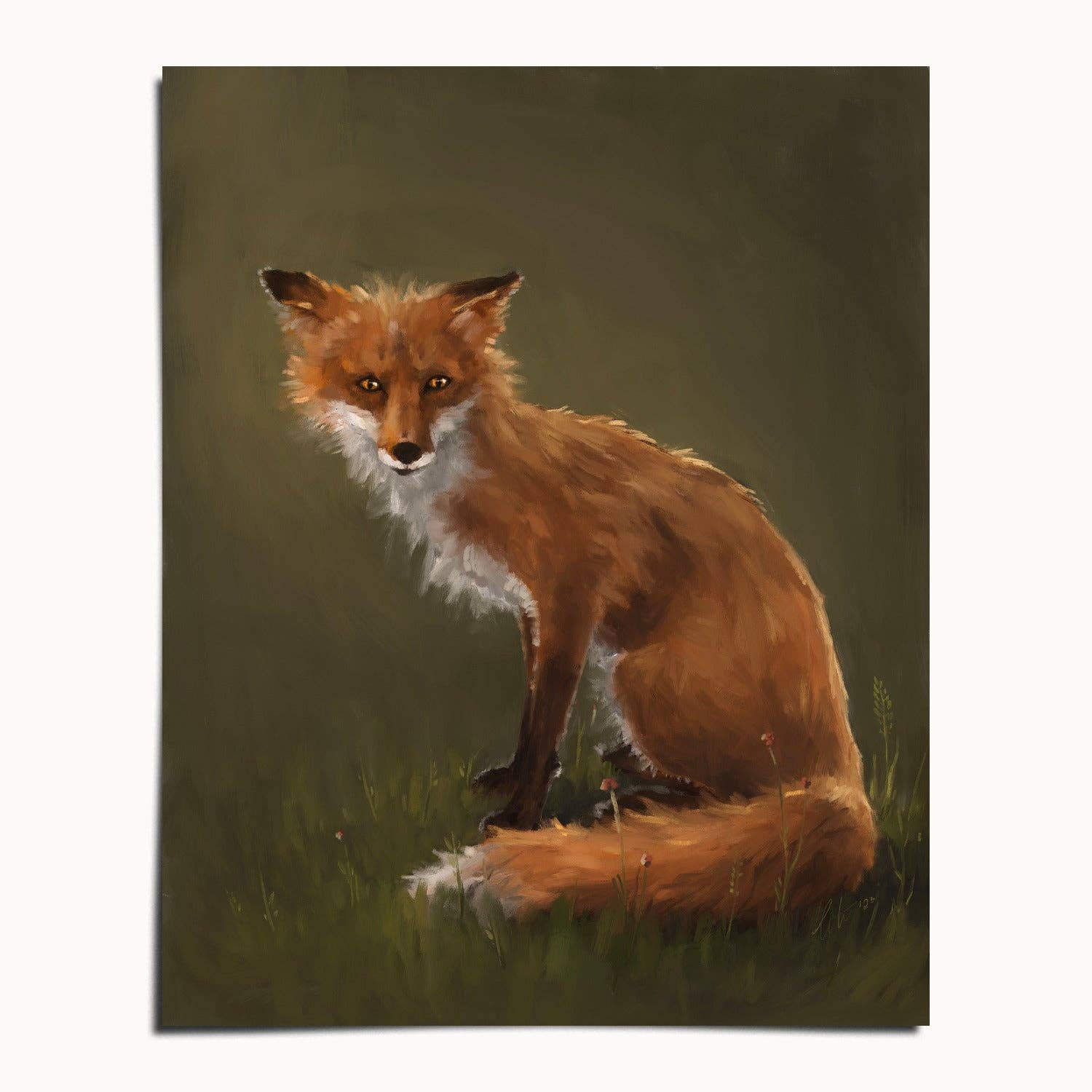 The Ugly Cat Studio - Wholesale Art Print - Forest Fox Oil Painting rt Print2