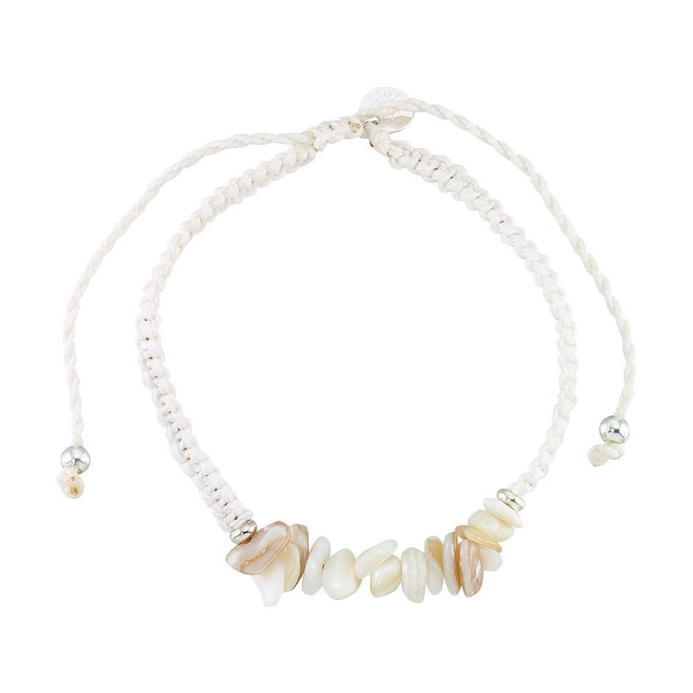 World End Imports Jewelry & Gifts - Wholesale Beaded Bracelet - BR Macrame Shell Chip-124