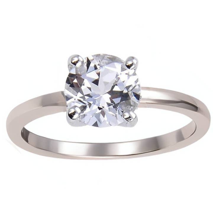 925 Silver - Natural White Topaz - Round Statement Ring for wholesale by FCJ Jewelry LLC