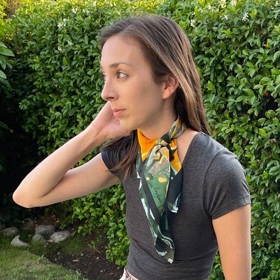 Poppies Small Silk Square Scarf for wholesale by Louis Jane