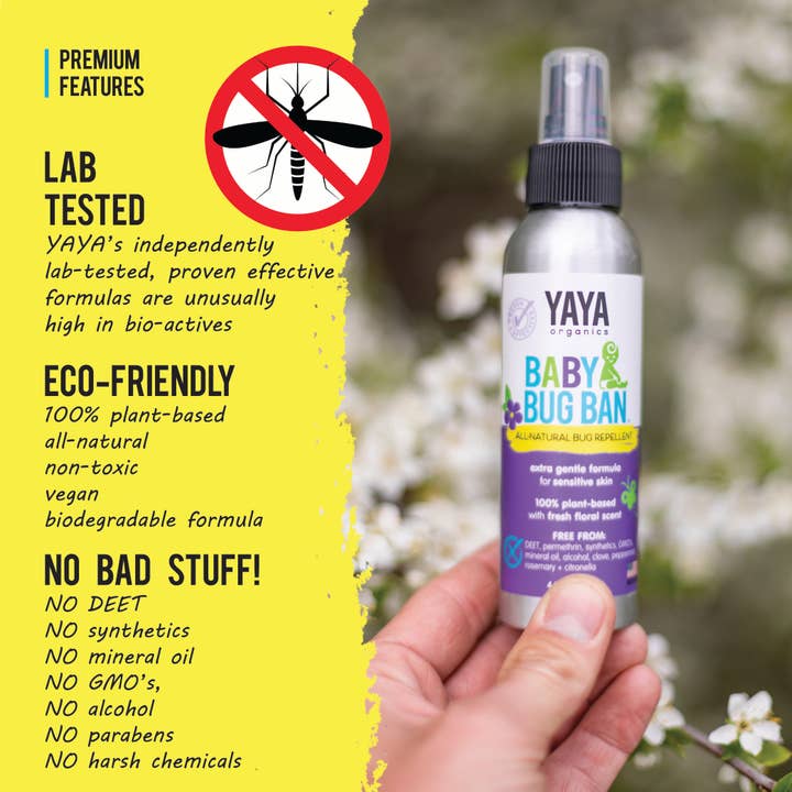 YAYA Organics - Wholesale Insect Repellent - Baby Bug Ban Repellent - 4 oz.