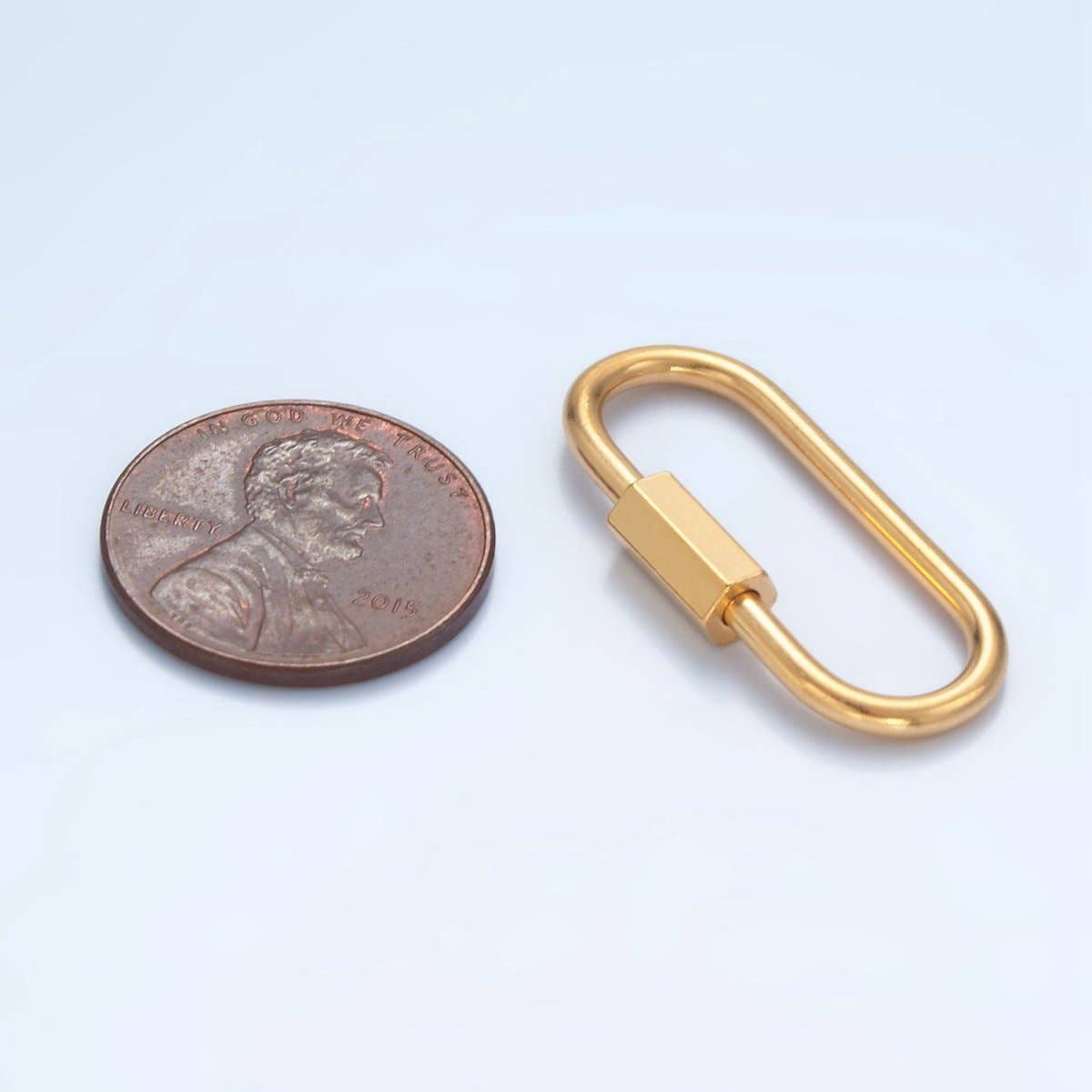 Aim Eternal - Wholesale Individual Charm/Pendant - Stainless Steel 30mm Edged Carabiner Minimalist Findings | Z9792