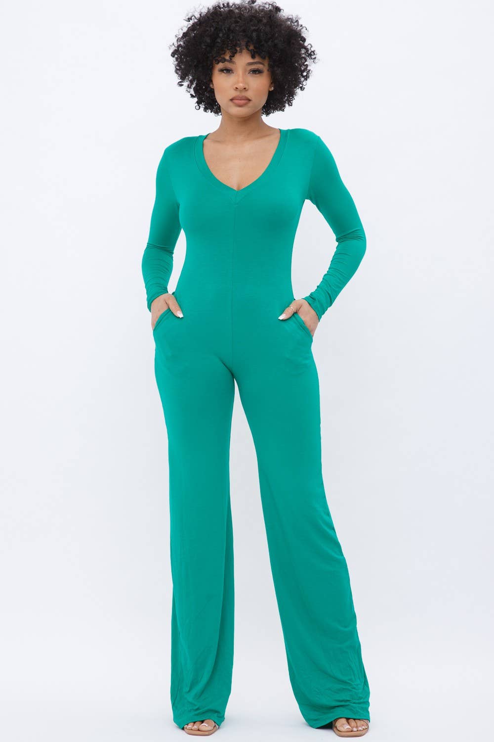 Boswell - Wholesale Jumpsuit - Women's - Bellbottom Jumpsuit With Side Pockets0