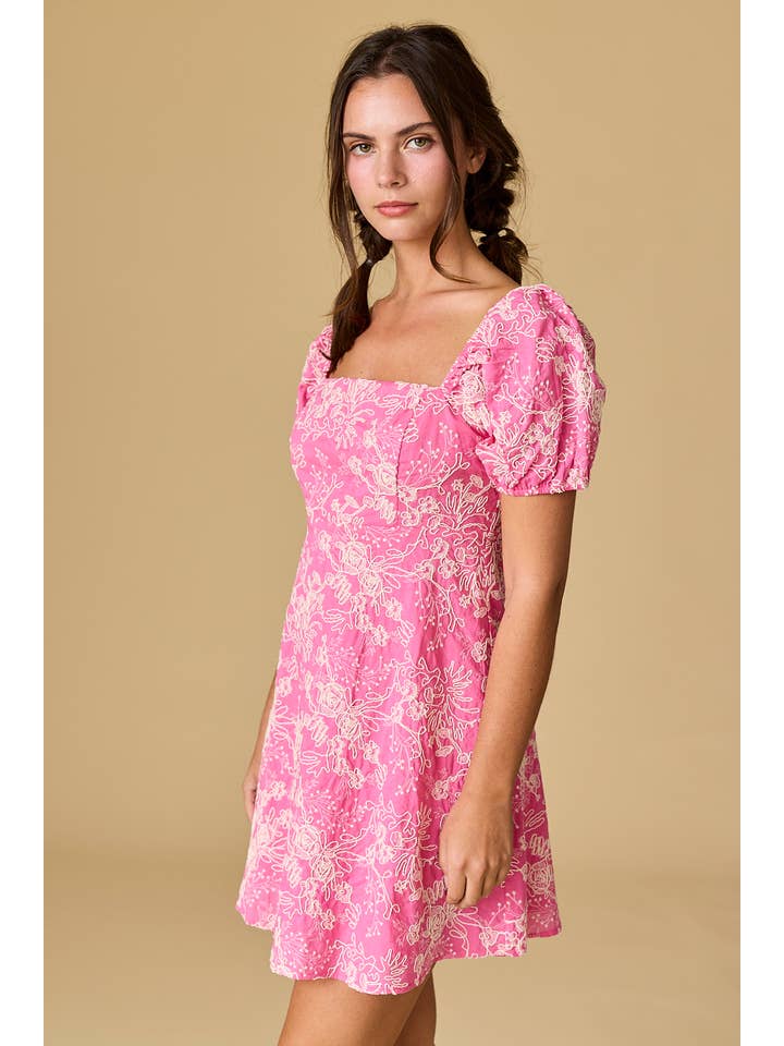 Papermoon - Wholesale Dress - Women's - PD50140 - Isabella Mini Puff Sleeve Printed Dress