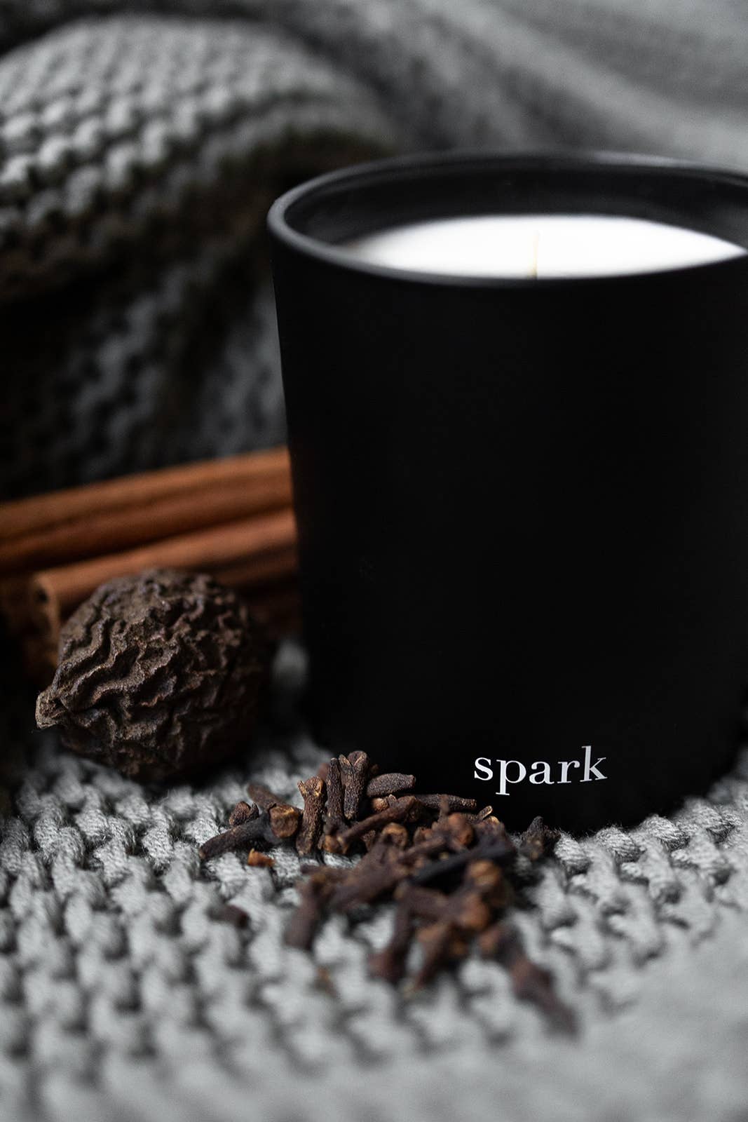 Spark Candles - Wholesale Jar/Filled Candle - Spark Candles - 10oz Matte Black Glass Soy Candle + Gift Box7