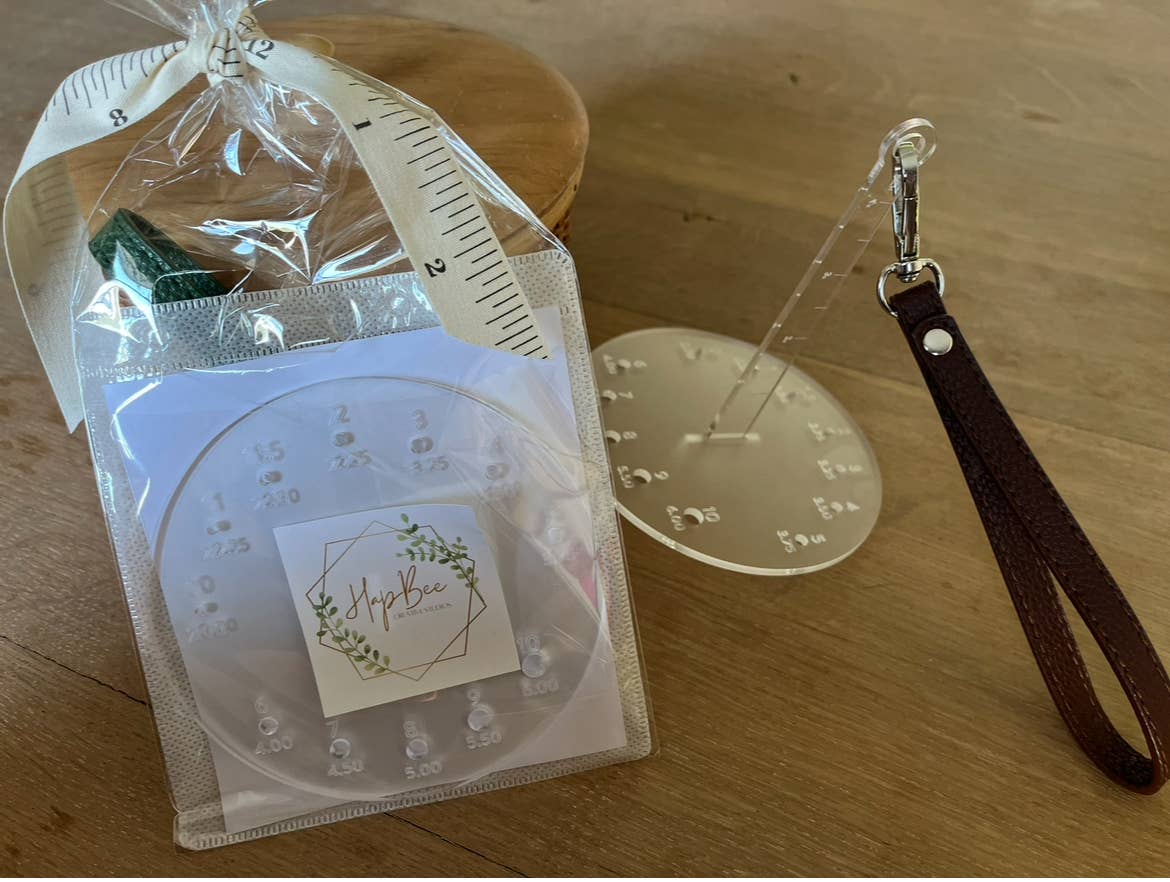 HapBee Creative Studios - Wholesale Knitting/Crochet Supplies - Yarn-on-the-Go "TOOL TIME" Yarn Caddy/Needle Gauge/Ruler2