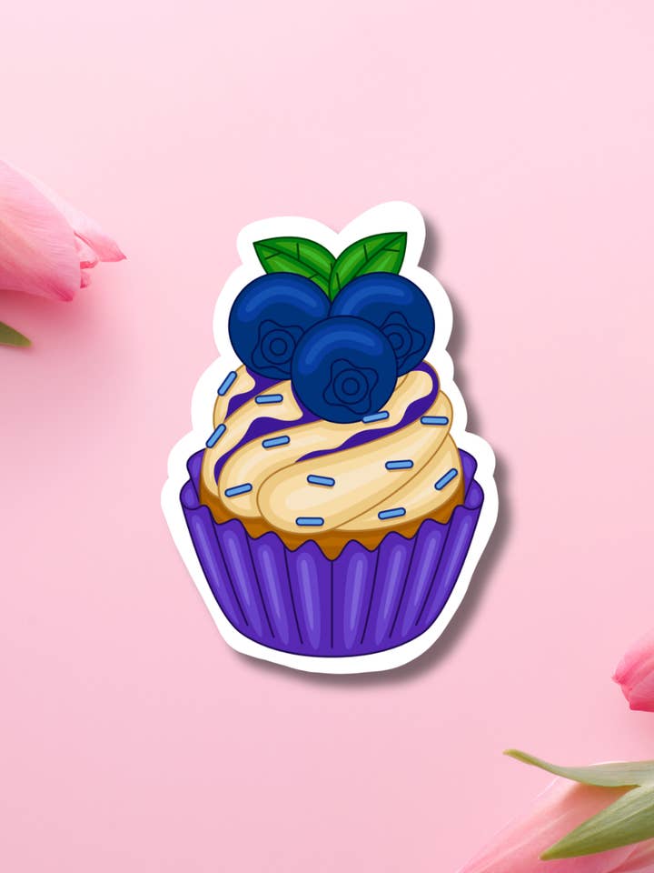Blåbärsmuffin Vinylklistermärke för wholesale av Hikaru Tara Art Arst & Craft Gift Shop