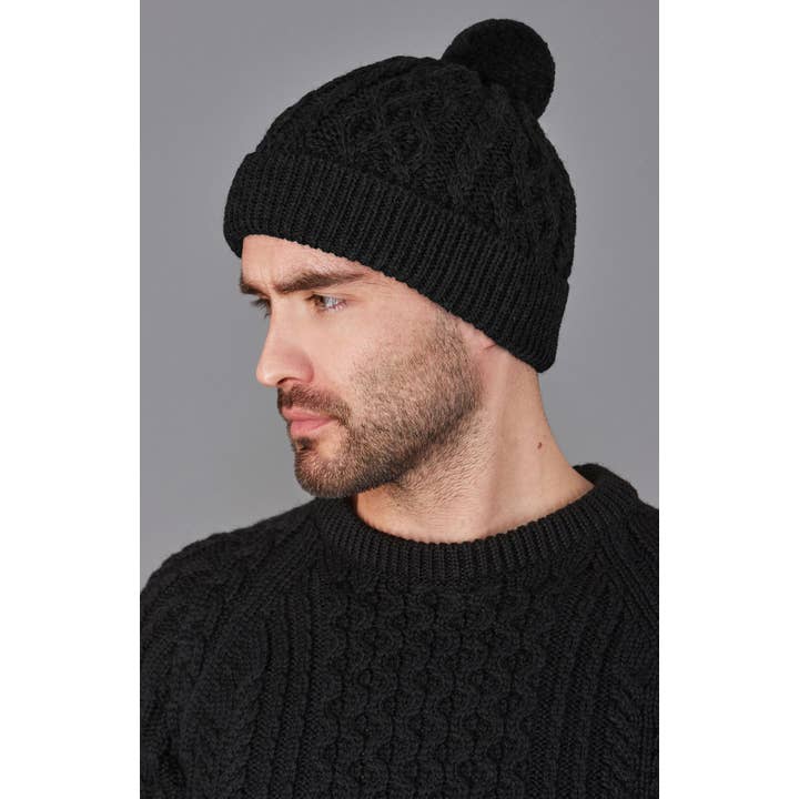 Paul James Knitwear - Wholesale Beanie β Unisex - Fisherman's British Wool Cable Beanie2
