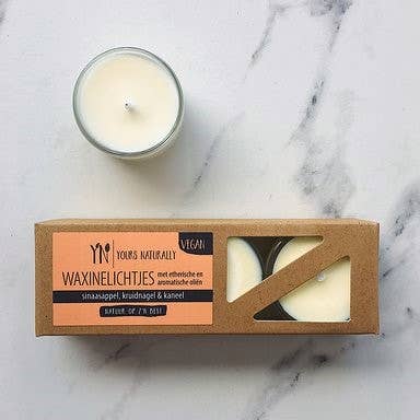 Yours Naturally - Wholesale Tea Light Candles - Tea Lights Vegan, Orange, Clove & Cinnamon 3 x 3 cl