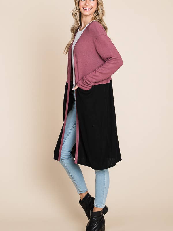 Culture Code - Wholesale Cardigan - Women's - CHD1348LA - COLOR BLOCK HALF DUSTER14