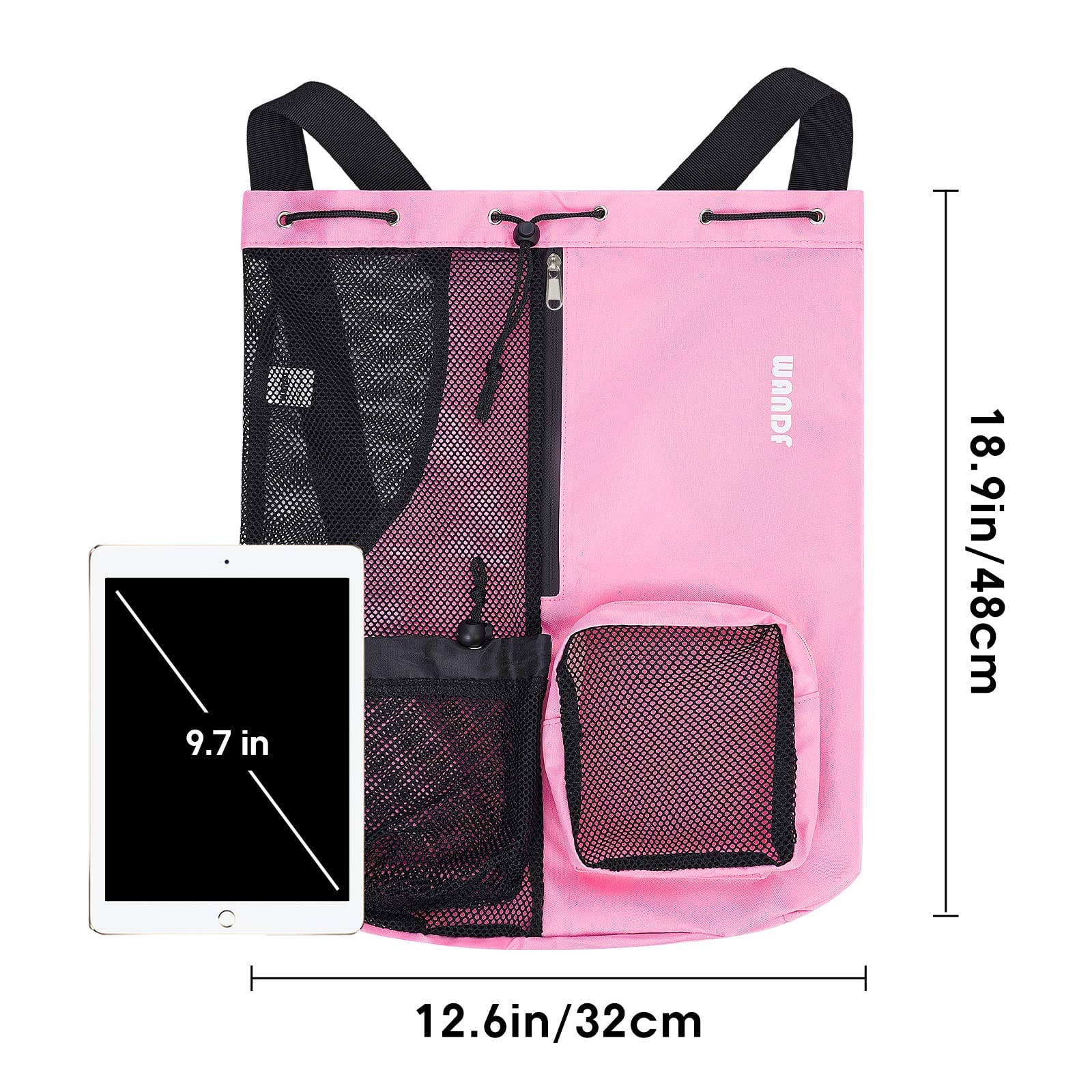 wandf - Wholesale Beach Bag - WANDF Mesh Drawstring Backpack with Wet Pocket Beach Bag88