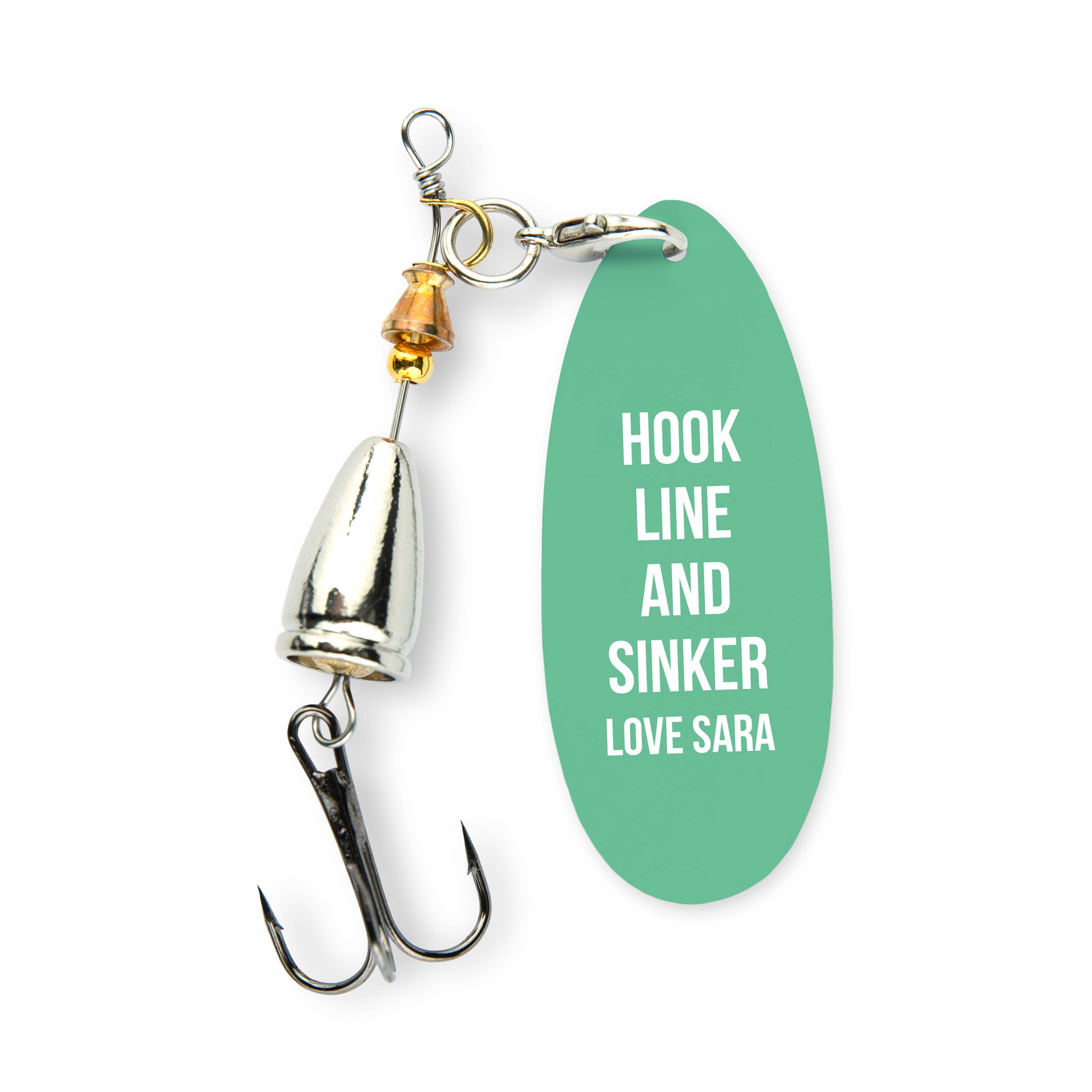 Weddingstar Inc. - Wholesale Keepsake Coin/Token - Personalized Fishing Lure with Gift Box - Custom Modern Text16