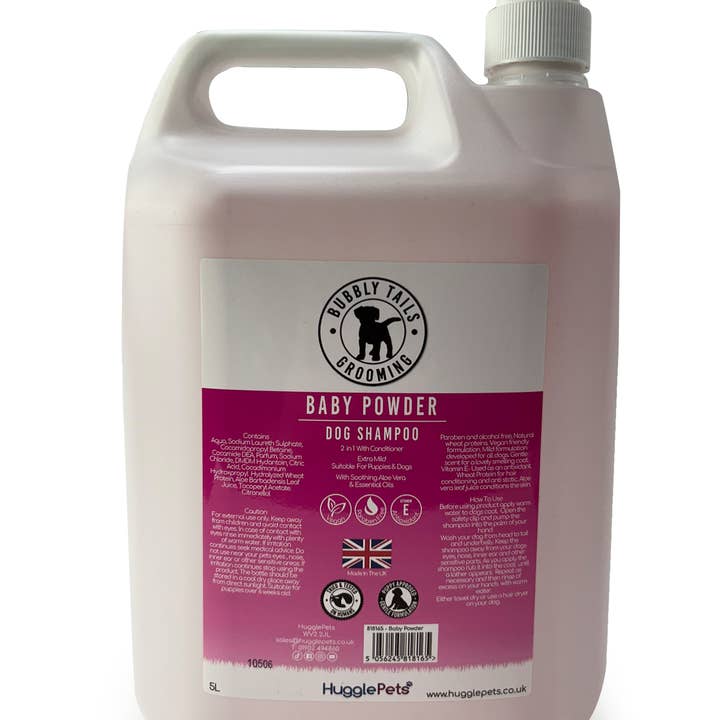 HugglePets Bubbly Tails Baby Powder 2 In 1 Dog Shampoo 5L for wholesale by HugglePets