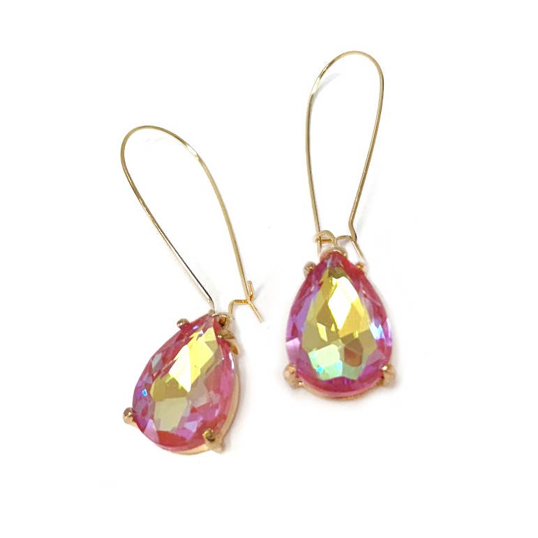 StarryNYC - Wholesale Dangle Earrings - Teardrop Glass Bead 14mm x 18mm w/ Kidney Wire Earrings18