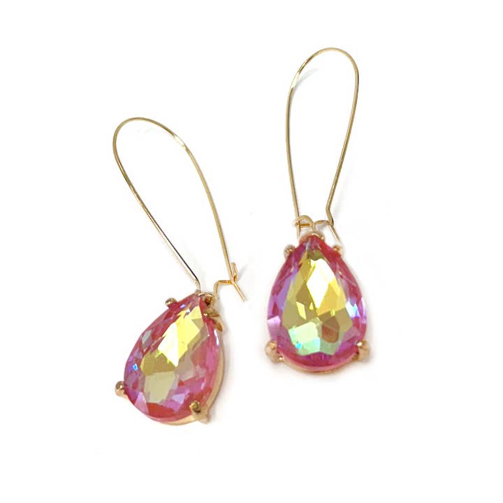 StarryNYC - Wholesale Dangle Earrings - Teardrop Glass Bead 14mm x 18mm w/ Kidney Wire Earrings18