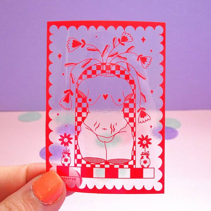 Meg Garrod Art - Wholesale Sticker - Nude Babe Clear Sticker
