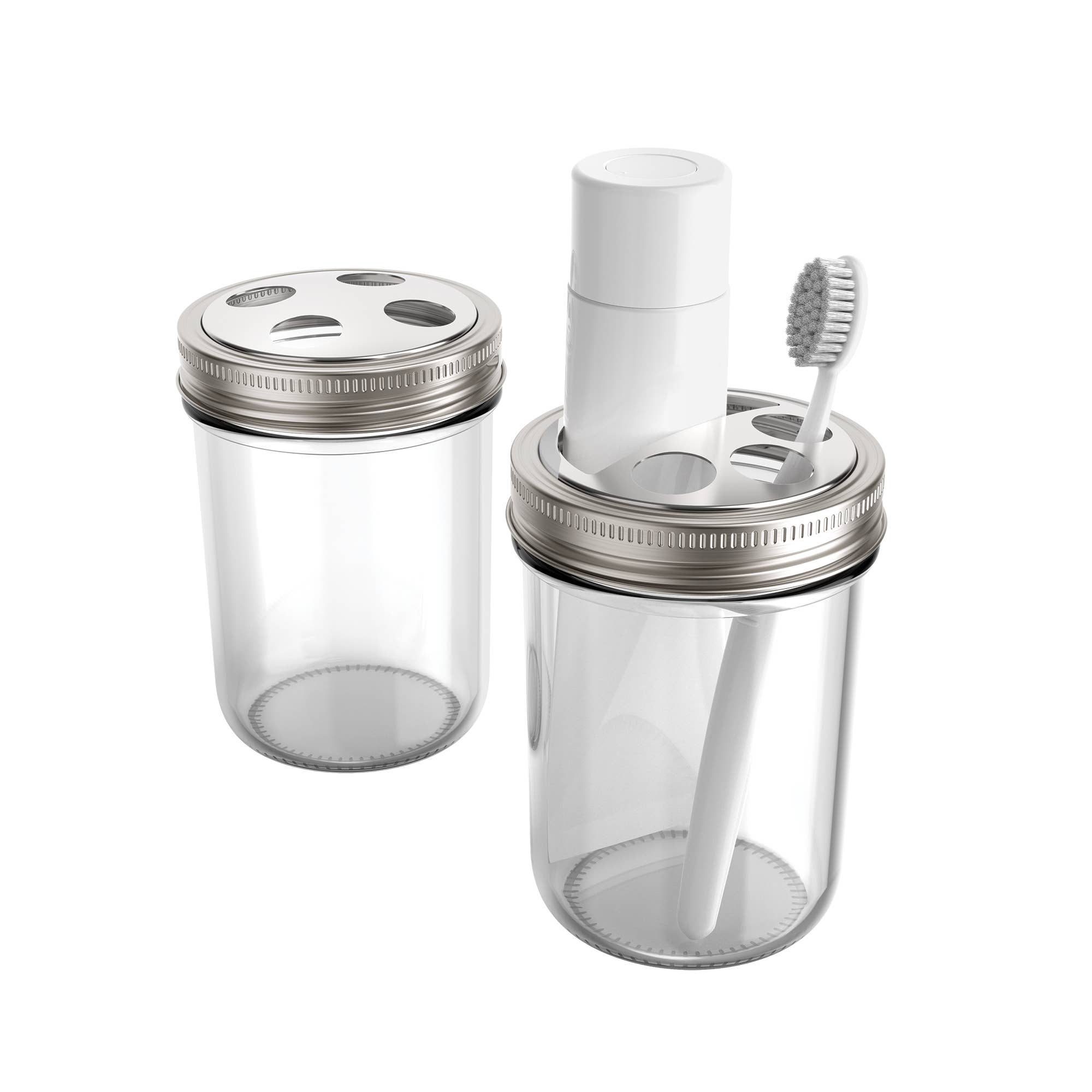 Fox Run Brands - Wholesale Toothbrush Holder - Jarware Toothbrush and Toothpaste Holder Lids, Wide Mouth6