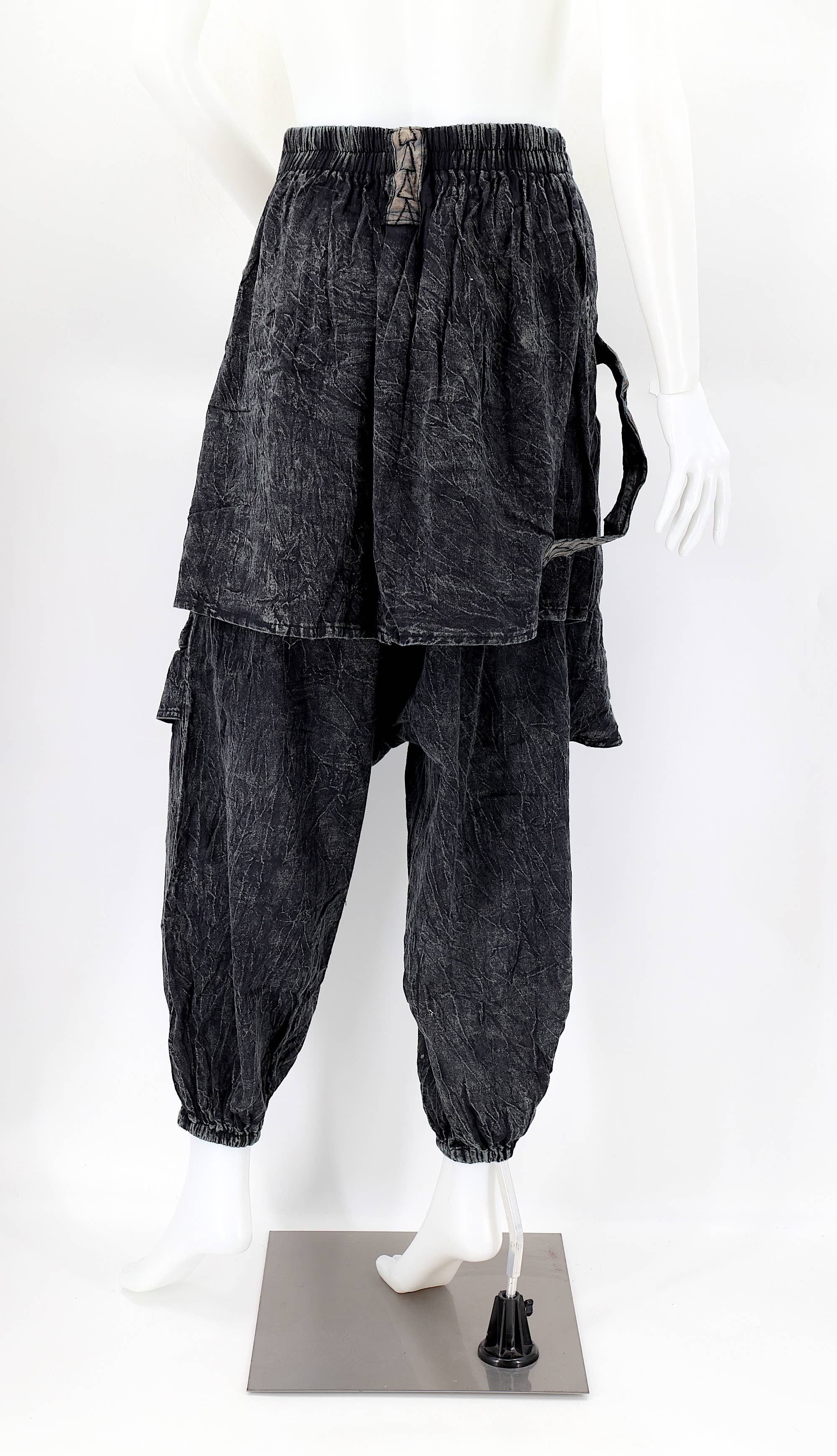 Himalaya Handmade – wholesale Byxor - Dam – Handgjorda bohemiska hippie haremsbyxor i bomull med blekt färgmönster Flower of Life15